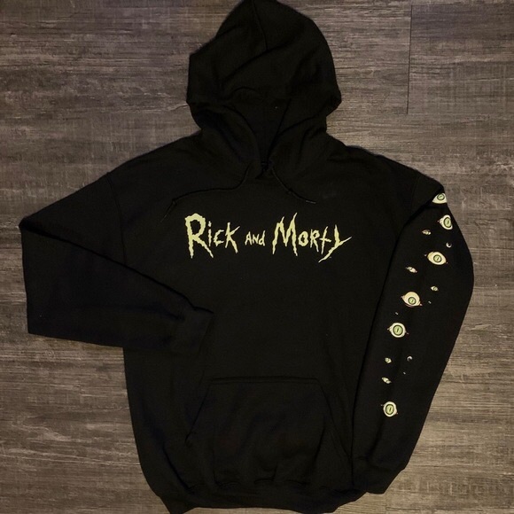 Cartoon Network Other - rick and morty trippy world black hoodie